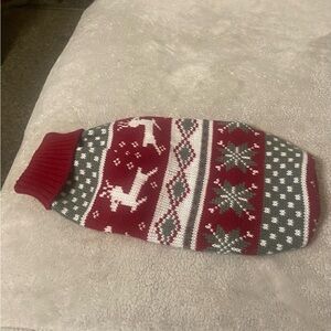 Festive Holiday Red and Gray Dog Sweater size small